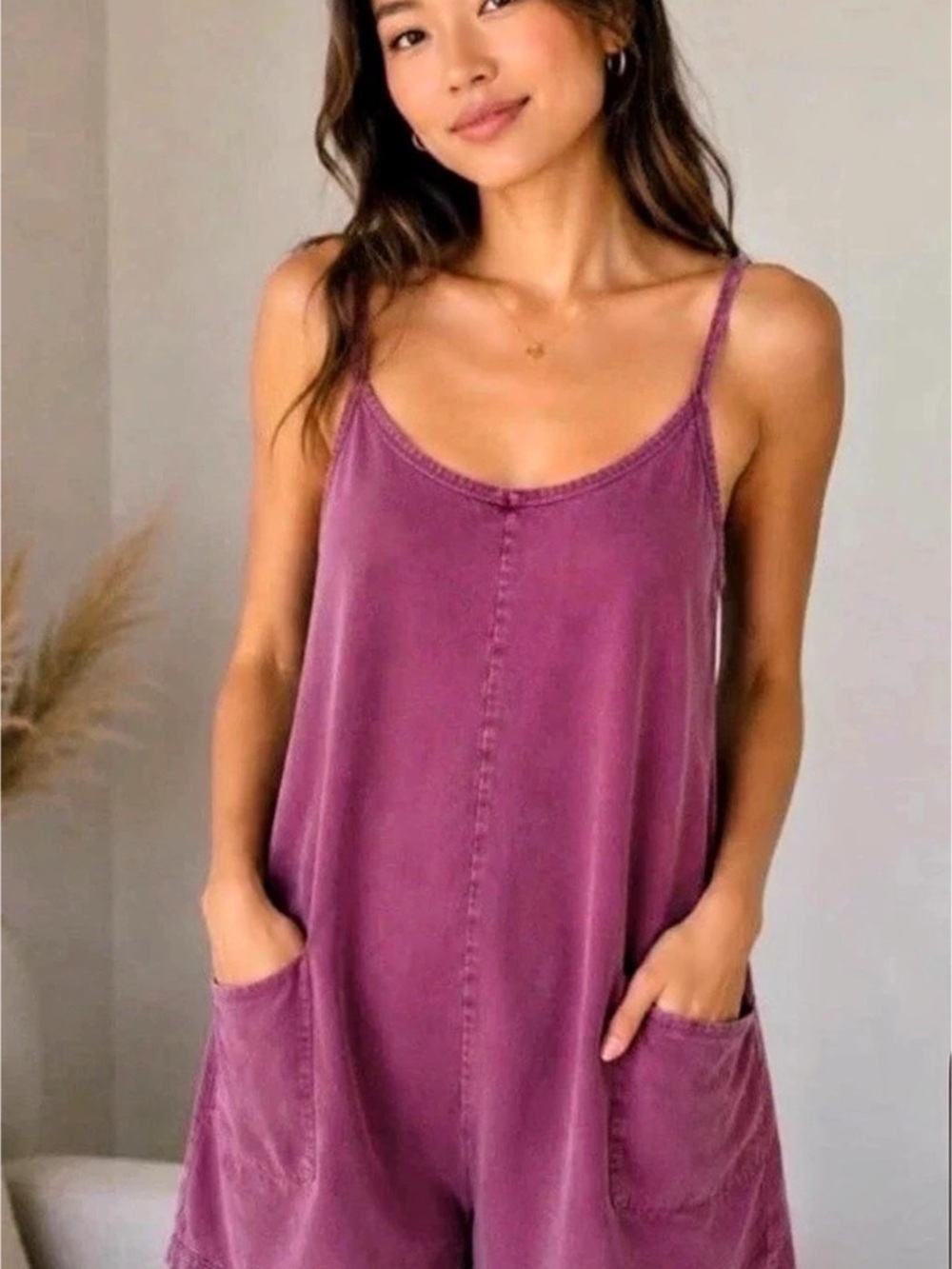 Sundry Harem Romper Rose Pink NWT Size Medium Women's Oversized Loose Fit
